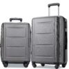 Expanable Spinner Wheel 2 Piece Luggage Set ABS Lightweight Suitcase With Tsa Lock 20" / 24" - Dark Gray - Image 5
