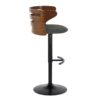 Cosi - Mid-Century Modern Adjustable Barstool With Swivel With Rounded T Footrest (Set of 2) - Black / Walnut / Charcoal - Image 3