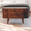 Rounded Lid Up Blanket Box - Walnut - Image 10