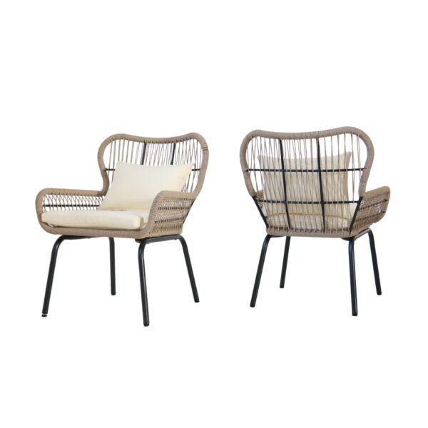Contemporary Bohemian Southport - Club Chair With Water Resistant Cushions - Brown / Beige