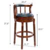 Bar Stools Seat Height 29.5'' Leather Wooden Bar Stools - Dark Blue - Image 6