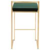Fuji - Contemporary / Glam Stackable Counter Stool (Set of 2) - Gold / Green - Image 5