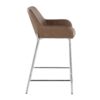 Daniella - Contemporary Fixed Height Counter Stool (Set of 2) - Chrome / Espresso - Image 3