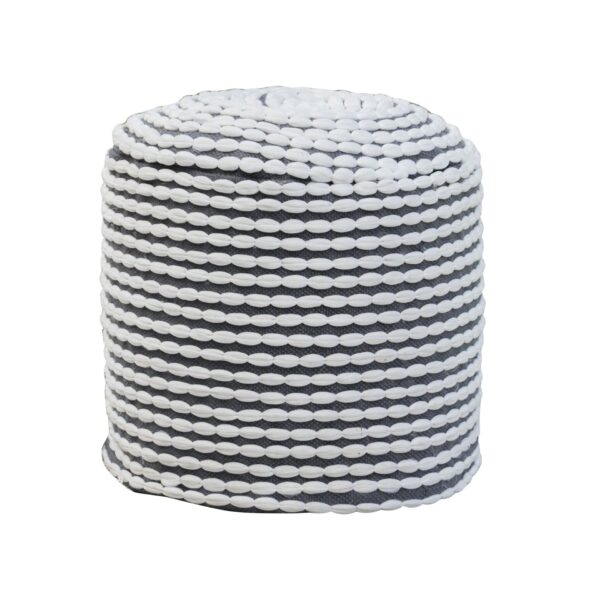 River - Handcrafted Water Resistant Cylindrical Pouf - White