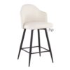 Ahoy - Contemporary Fixed Height Counter Stool With Square Footrest (Set of 2) - Black / Cream - Image 2