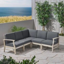 Perla - 5 Pieces Sofa Set - Dark Gray