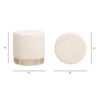 Hampton - Round Upholstered Ottoman With Scalloped Base - Speckled Egg Beige - Image 7