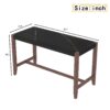 Counter Height Bar Table, Faux Marble Dining Table For Kitchen, Living Room, Or Balcony - Black - Image 4