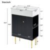 Bathroom Vanity, Combo Cabinet, Bathroom Storage Cabinet, Single Ceramic Sink, Right Side Storage - Black - Image 8