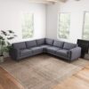 Erman - Pillow Back Corner Sofa - Dark Gray - Image 12