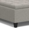 Harrison - Large Square Coffee Table Storage Ottoman - Gray - Image 4