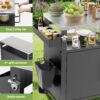 Outdoor Grill Cart With 2 Doors And Patio Furniture Stainless Steel Tabletop - Black / Silver - Image 8