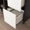 Modern Sideboard Buffet Cabinet With Doors And Unique Panel Styling - Black / Red - Image 14