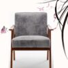 Accent Chair, Classic, Mid Century Modern For Extra Seating - Gray - Image 4