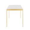 Fuji - Modern / Glam Dining Table - Gold / White Marble Top - Image 2