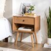 Mid-Century 1 Drawer Nightstand - Natural Pine - Image 5