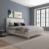 Valery - King Size Platform Bed - Cream - Image 8