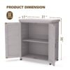 Rustic Cedar Wood Potting Bench With Storage Cabinet And Metal Top For Outdoor Patio - Gray - Image 3