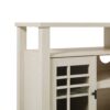 Transitional 2 Door Sideboard With Windowpane Design - Ivory Oak - Image 3