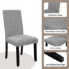 5 Piece Round Dining Table Set, Modern Dining Table And 4 Upholstered Chairs For Dining Room, Kitchen Room, Living Room - Gray / Black - Image 6
