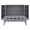 Full Size Murphy Bed With Shelves, Drawers And USB Ports - Gray - Image 4