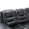 3 Seater Home Theater Recliner Manual Recliner Chair With Two Built-In Cup Holders For Living Room - Black - Image 26