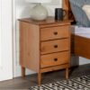 Classic 3 Drawer Solid Wood Nightstand - Walnut - Image 2