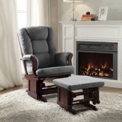 Adeliza - Microfiber Glider Chair With Ottoman - Gray