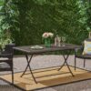 Saffron - Outdoor Rectangle Folding Dining Table - Brown Multi - Image 4