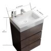 Alice - 24" Bathroom Vanity With Sink, Large Storage Freestanding Bathroom Vanity For Modern Bathroom, One-Piece Sink Basin Without Drain And Faucet - White / Walnut - Image 5