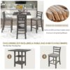 5 Piece Wooden Counter Height Dining Set With Padded Chairs, Storage Shelving - Gray - Image 7