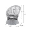 Modern Swivel Wicker Lounge Chair Set With Rattan And Iron Frame, Stylish Round Design For Indoor Or Outdoor Relaxation - Silver Gray - Image 2