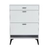 Shoe Cabinet, Shoe Storage Shelves, Metal Leg - White - Image 2