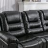 3 Seater Home Theater Recliner Manual Recliner Chair With Two Built-In Cup Holders For Living Room - Black - Image 24