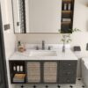 Elegant Marble Vanity Top, 43" Bathroom Vanity With Undermount Sink Sintered Stone, Bianco Carrara Venato - White - Image 15