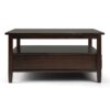 Warm Shaker - Square Coffee Table - Tobacco Brown - Image 3