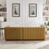 Dominic - Channel Tufted Velvet Sofa - Dark Yellow - Image 6