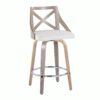 Charlotte - Farmhouse Fixed Height Counter Stool With Swivel With Round Footrest (Set of 2) - Light Gray / Cream - Image 2
