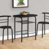 3 Pieces Dining Table Set, Small, Contemporary & Modern - Black - Image 3