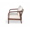 Outdoor Lounge Chair With Woven Backrest, Solid Wood Frame, Comfortable Cushions - Walnut - Image 10