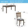 5 Pieces Modern Dining Set, Rectangular Wooden Dining Table With 4 Upholstered Chairs For Kitchen, Dining Room - Walnut - Image 4