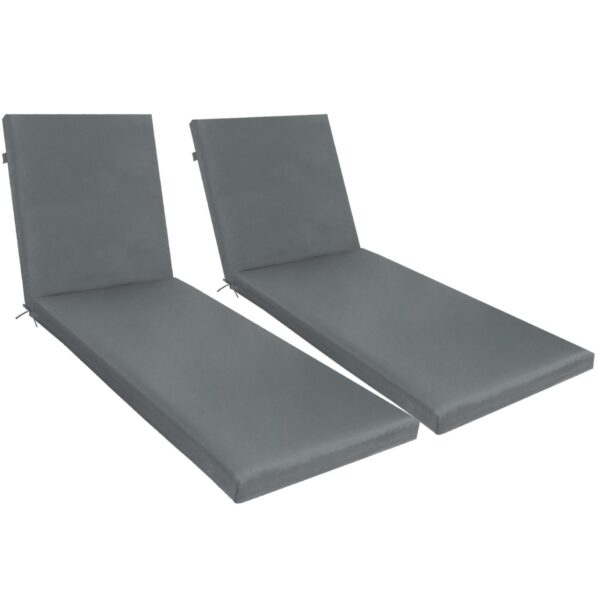 2 Piece Outdoor Chaise Lounge Cushion Set, Replacement Cushions For Patio Furniture - Gray