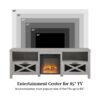 Industrial Farmhouse Metal Mesh Drop Down X Door 70" Fireplace TV Stand For 80" TVs - Stone Gray - Image 3