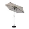 8.8' Outdoor Aluminum Patio Umbrella, Patio Umbrella, Market Umbrella With 33 Pounds Round Resin Umbrella Base, Push Button Tilt And Crank Lift - Creme - Image 4