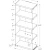 Bookshelf, Bookcase, Etagere, 5 Tier, Office, Elegant Design - Taupe - Image 5
