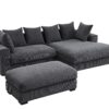 Duke - 4 Piece Upholstered Sectional - Dark Gray - Image 8
