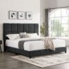 King Size Squares Upholstered Platform Bed - Gray - Image 15