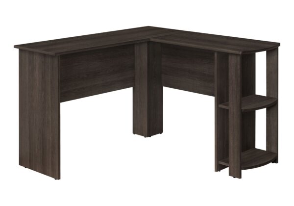 Computer Desk, Home Office, Corner, Storage Shelves, L Shape, Laptop, Contemporary & Modern - Oak