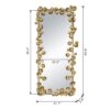Full Length Mirror With en Leaf Accents, Floor Miiror For Living Room Bedroom - Gold - Image 6