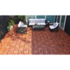 Acacia Wood Interlocking Deck Tiles Checker Pattern, 10 Piece Square Acacia Hardwood Outdoor Flooring For Patio, Bancony, Pool Side - Brown - Image 41